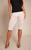 White Textured Sheer Lace Capris