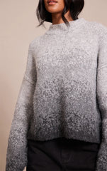Tall Grey Ombre Crew Neck Knitted Sweater