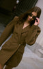 Chocolate Wool Look Structured Blazer Dress