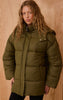 Olive Oversized Hooded Puffer Jacket