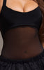 Black Bust Detail Mesh Halterneck Bodysuit