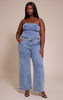 Plus Mid Blue Wash Adjustable Waistband Detail Jean