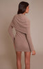 Taupe Ribbed Overlay Long Sleeve Bodycon Dress