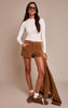 Tan Suede Tailored Shorts