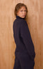 Navy Interlock Seam Funnel Neck Sweatshirt