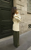 Butter Cream Tailored Cinched Waist Blazer