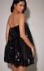 Black Sequin Puffball Dress