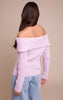 Lilac Off The Shoulder Knit Long Sleeve Top
