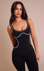 Petite Black Seamless Contrast Seam Gym Vest