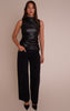 Black Faux Leather Highneck Asymmetric Hem Long Top