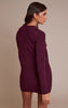 Dark Wine Compact Knit Collarless Cardigan