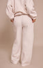Petite Cream PLT Embossed Wide Leg Sweatpants