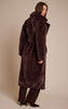 Chocolate Faux Fur Tie Waist Maxi Coat