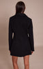 Black Wool Look Cinched Waist Blazer Dress